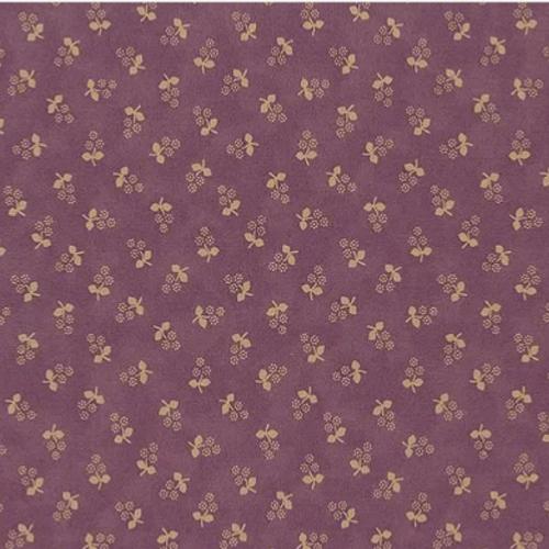 Tissu Moda Garden Gatherings - Petites grappes crème sur fond violet