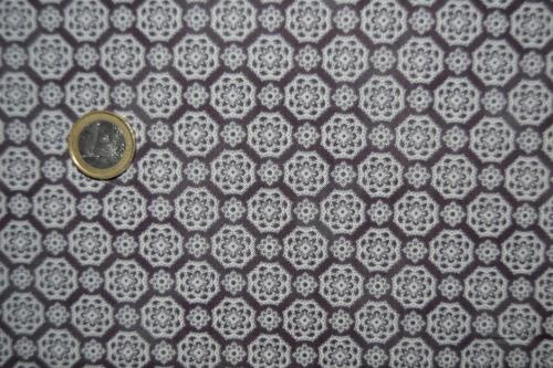 tissu  patchwork shabby Mary rose petits motifs sur fond mauve