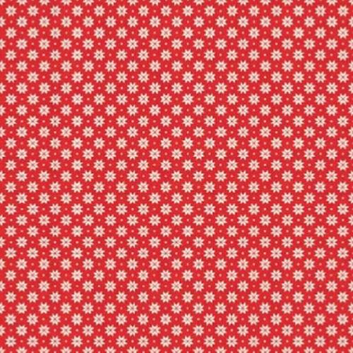 Tissu patchwork Makower Rouge Scandi - Petits motifs étoilés