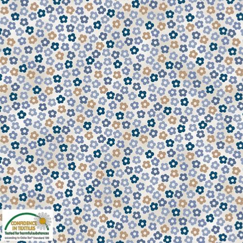 Tissu patchwork Petites fleurs bleues - Basic Hannah 4512-461