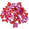 Lot de 49 Boutons petits coeurs rouges et roses