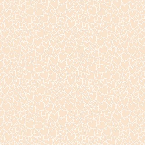 Tissu Makower petits coeurs – Tons sur Tons beige rosé  – Collection Essentials
