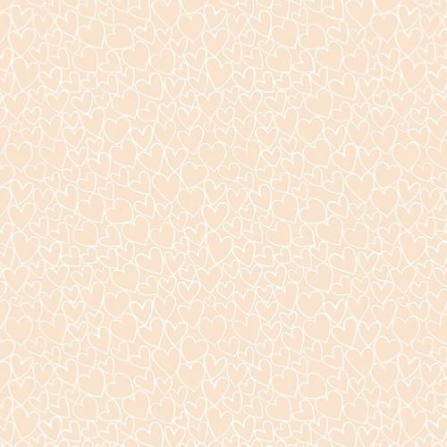 Tissu Makower petits coeurs – Tons sur Tons beige rosé  – Collection Essentials