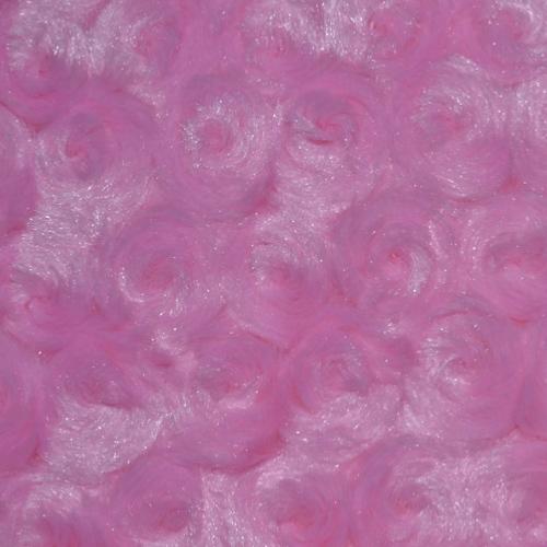  Tissu Minkee Rose / Relief rose - X10cm