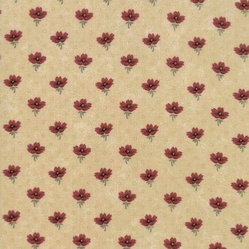 Tissu Moda Kensas Troubles Petits coquelicots sur fond beige - On Meadowlark Pond