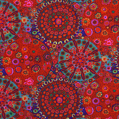 Tissu Kaffe Fassett rouge - Millefiore Red - GP092 