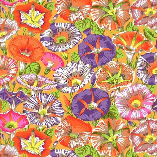 Tissu Patchwork Kaffe Fassett  - Morning Glory - PJ098 Orange