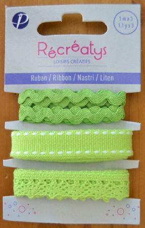 set croquet -ruban-dentelle vert pomme