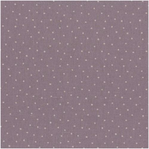 Tissu Lin - Petits Pois Ficelle fond parme -Shabby Chic