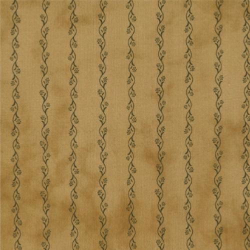 Tissu Moda Imprimé petites lianes fleuries sur fond beige