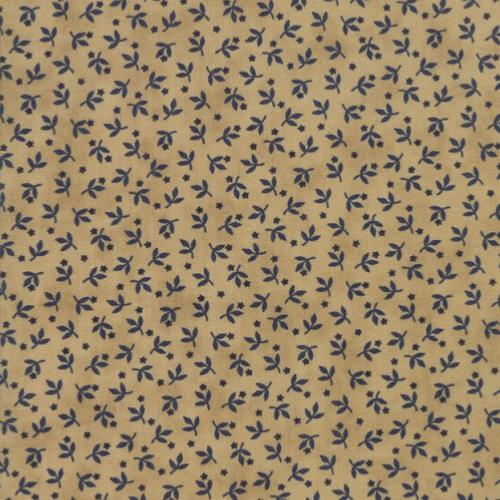  Tissu Moda Crystal Lake - Tissu Patchwork Beige petites feuilles bleues