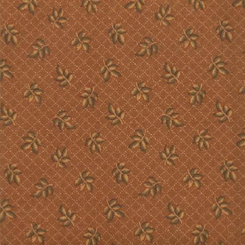  Tissu Moda Crystal Lake - Tissu Patchwork feuilles sur fond noisette