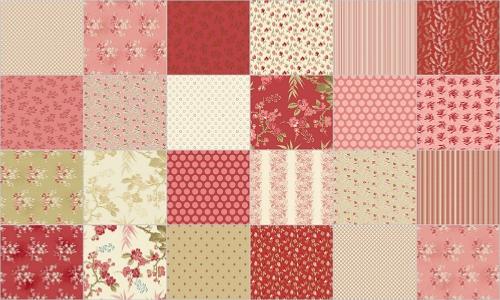 Lot de 44 Coupons de Tissus Little SweetHeart - Charm Pack Edyta Sitar