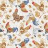 Tissu patchwork poules coqs et poussins pêle mêle