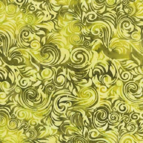  Tissu patchwork batik Volutes pistache - Anthology 