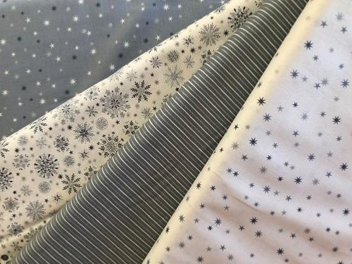 Lot de 4 coupons Patchwork Gris et Ivoire 24x55cm – Scandi 