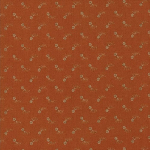 Tissu Moda Flower Garden Gatherings - Petites Fleurs fond Orange