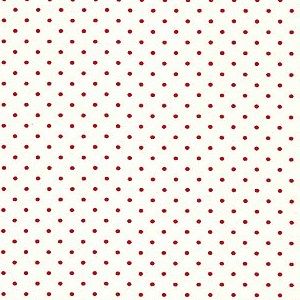 Tissu patchwork MODA petits pois rouge sur fond blanc
