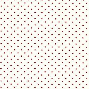 Tissu patchwork MODA petits pois rouge sur fond blanc