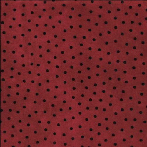 Tissu Flanelle Bonnie Sullivan - Pois noirs sur fond rouge - Maywood