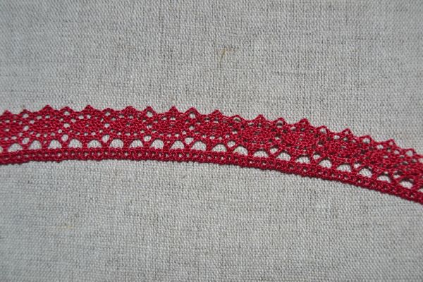 dentelle coton coloris rouge au metre