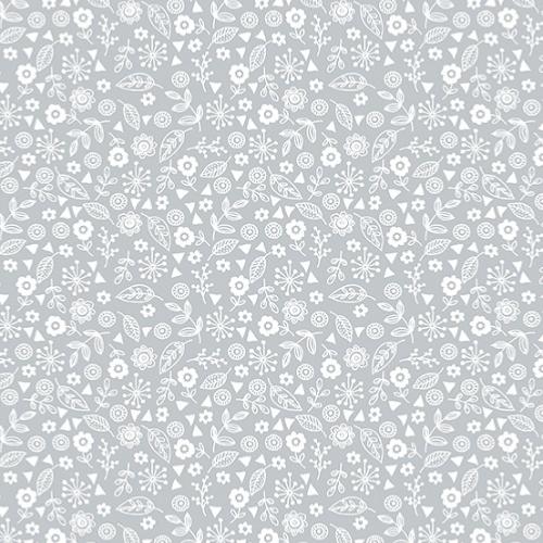 Tissu Makower petites fleurs – Tons sur Tons gris tres clair  – Collection Essentials