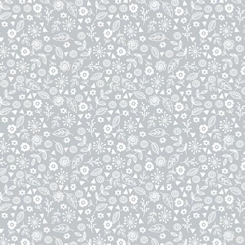Tissu Makower petites fleurs – Tons sur Tons gris tres clair  – Collection Essentials
