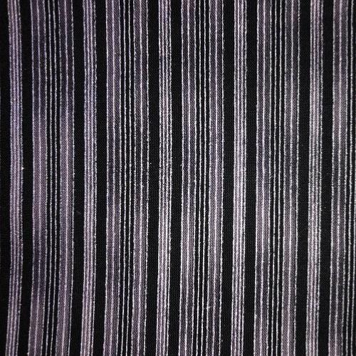 Tissu patchwork Noël - Rayures Argentées fond noir