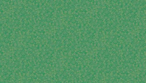 Tissu patchwork noël arabesques verte et or 
