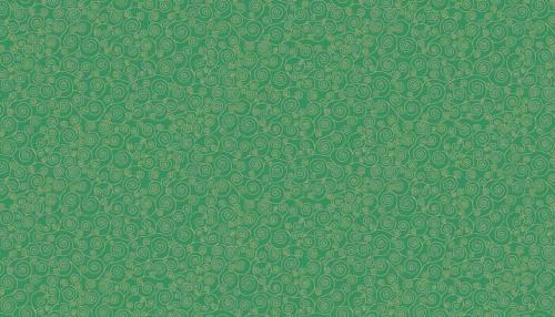 Tissu patchwork noël arabesques verte et or 