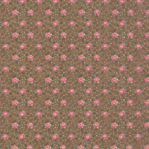 Tissu Moda Petites Fleurs sur fond brun