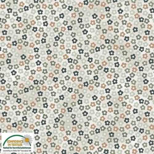 Tissu patchwork Petites fleurs vertes - Basic Hannah 4512-460