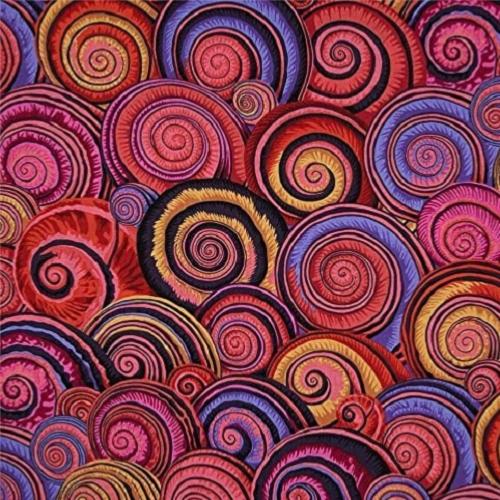 Tissu Kaffe Fassett  - Spiral shells - PJ073 rouge