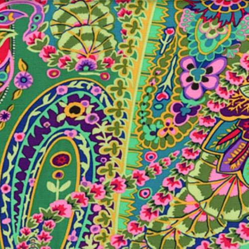 Tissu Kaffe Fassett  Paisley Jungle   GP60 green