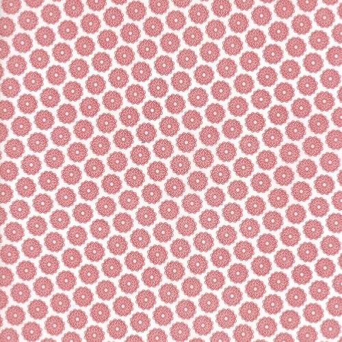  Tissu  Moda Red Project - Tissu Patchwork blanc Rosaces rouges - SOLDES