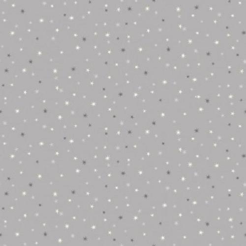 Tissu patchwork Makower - Petites étoiles Ivoire et Argent - Scandi