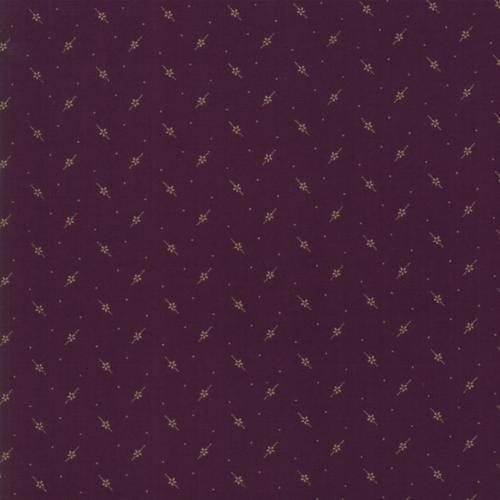 Tissu Moda Flower Garden Gatherings - Petites Fleurs fond prune