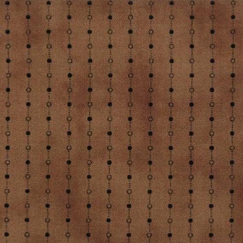 Tissu Moda Imprimé fines rayures et pois sur fond noisette
