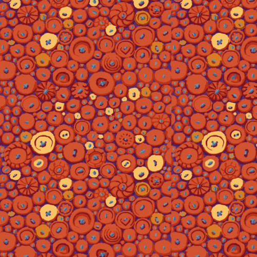 Tissu Kaffe Fassett - Button Mosaïc Orange