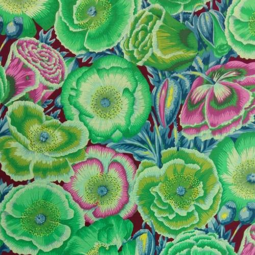 Tissu Kaffe Fassett - Green Poppy - PJ095 GREE