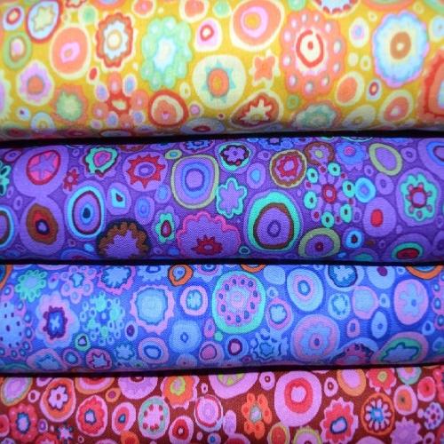 lot de 4 coupons de tissu patchwork Kaffe Fassett pois multicolores