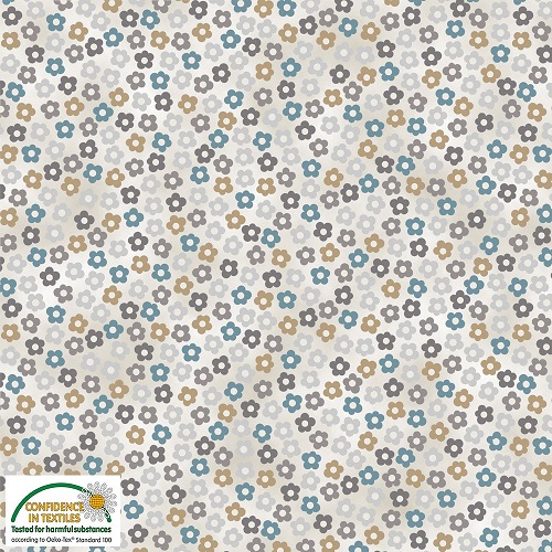 Tissu patchwork Petites fleurs grises - Basic Hannah 4512-459