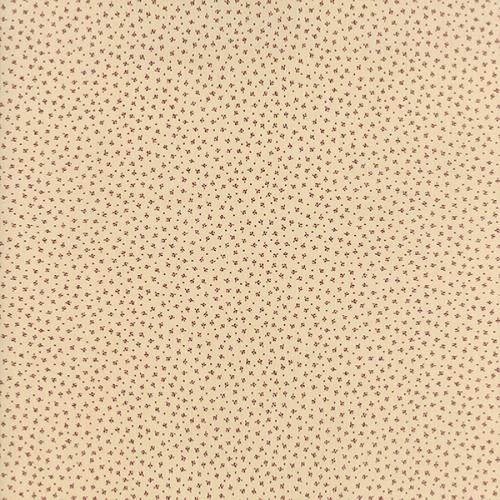 Tissu Moda Needle Thread Gatherings - Tous petits motifs rouge fond crème