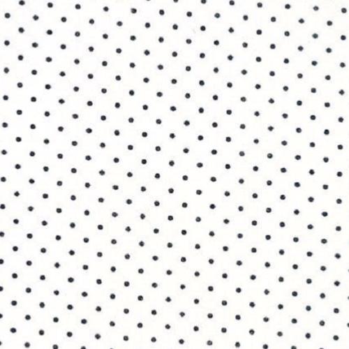 Tissu patchwork MODA petits pois noirs sur fond blanc