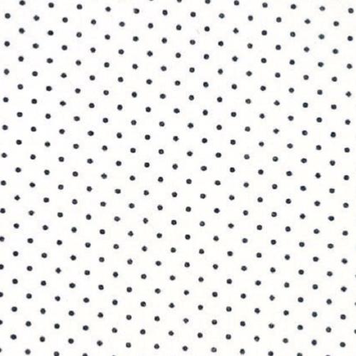 Tissu patchwork MODA petits pois noirs sur fond blanc