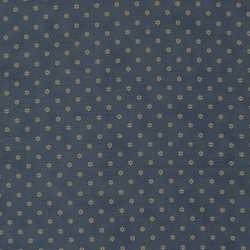 Tissu Moda Garden Gatherings - petits motifs beige sur fond bleu foncé