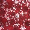 Tissu patchwork Noël - Flocons argentés fond Rouge - Petit Cristal