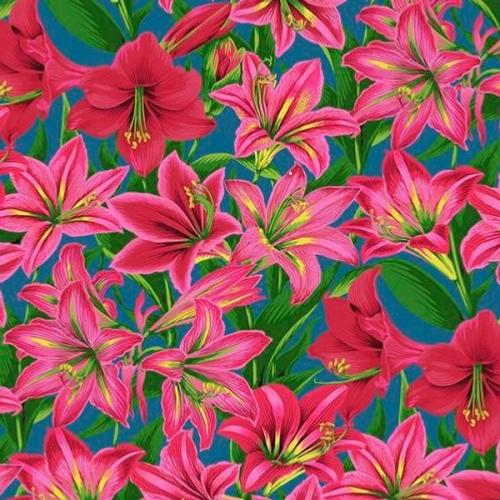 Tissu Kaffe Fassett - Amaryllis - PJ104RED