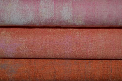Tissus Patchwork Moda Grunge  – Lot de 3 coupons assortis Pêche orange