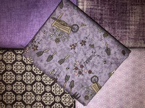 Tissu Patchwork - Lot de 5 coupons Parme - Promo